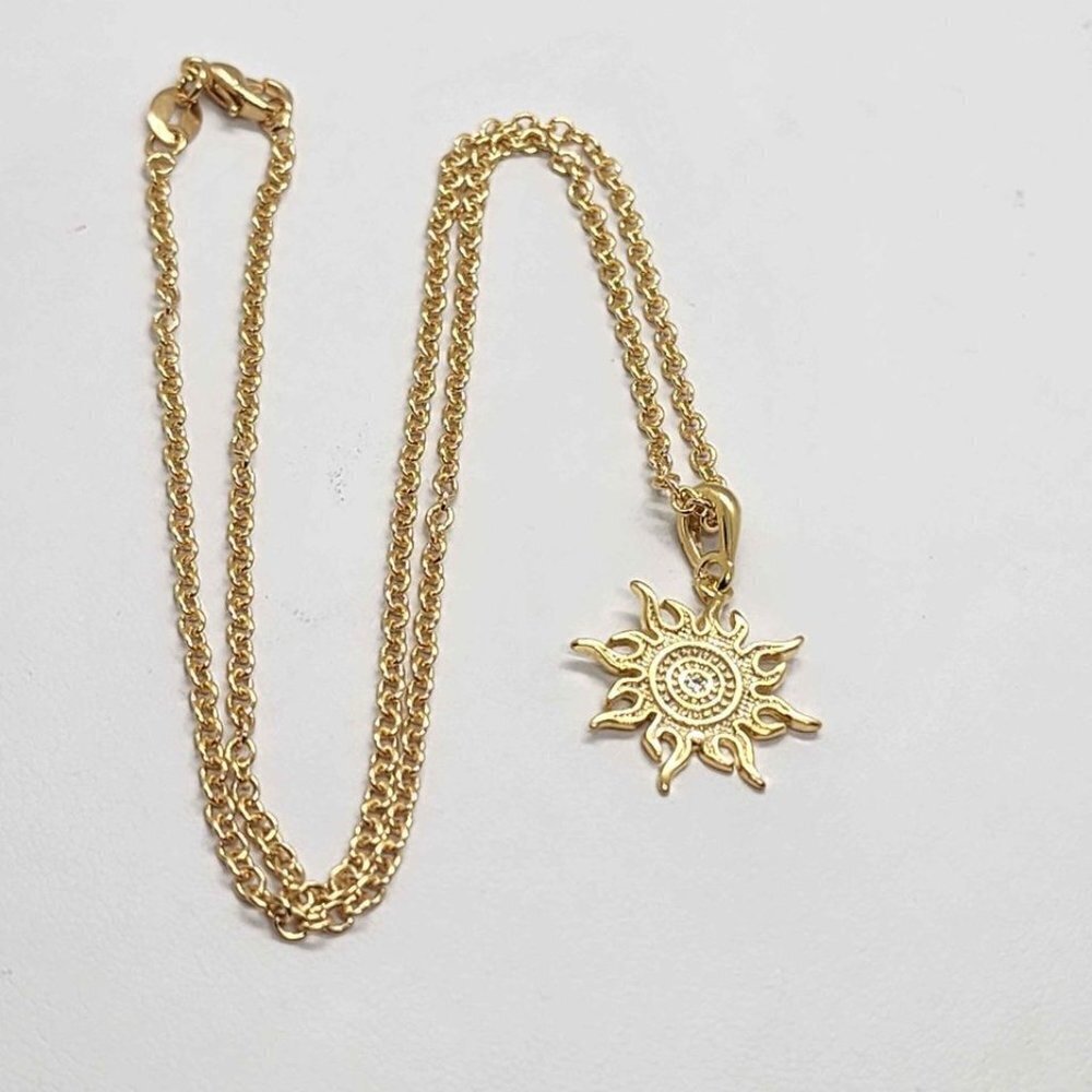 Brand New   Brazilian 18k Gold Filled SunShine Necklace